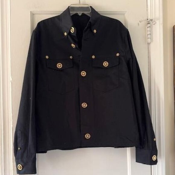 Versace Heritage Fit Cotton Shirt Jacket - Picture 3 of 16